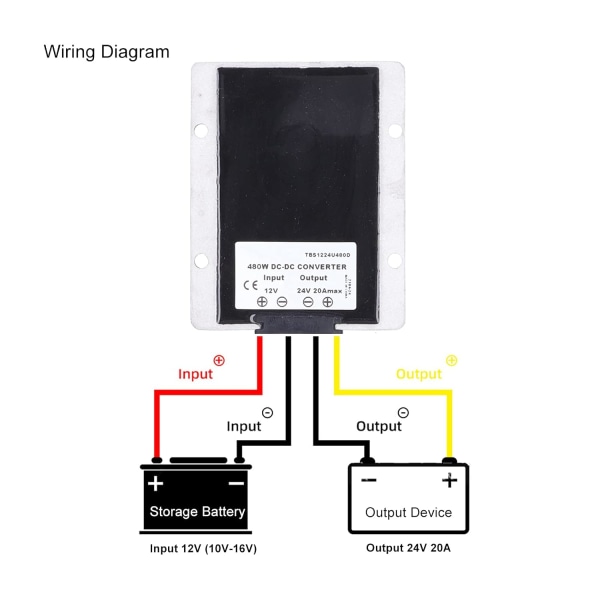 DC-spänningsomvandlare Pressgjuten aluminium DC-spänningsomvandlare 12V till 24V 20A 480W gör det själv Car Powerply Boost Transformer1224U480D 20A 480W Boost Converter