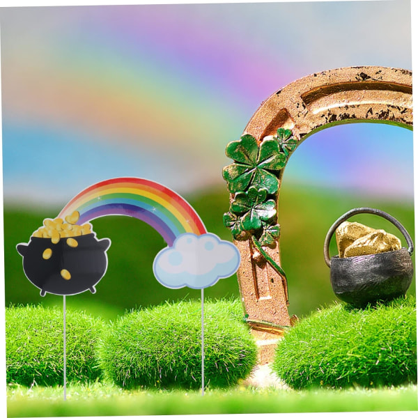 1 st Trädgård Hollow Board Festtillbehör Shamrock Rainbow Hat Skyltar Semesterflaggor St Patricks Day Gröna Dekor St. Patrick's Day Garden