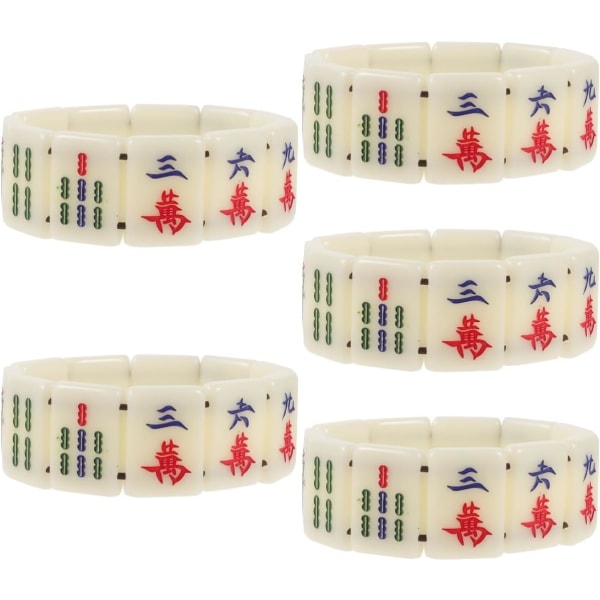 5st present elastiska mahjong armband mahjong Armband elasticitet handled smycken älskare plast praktisk mahjong armband armband