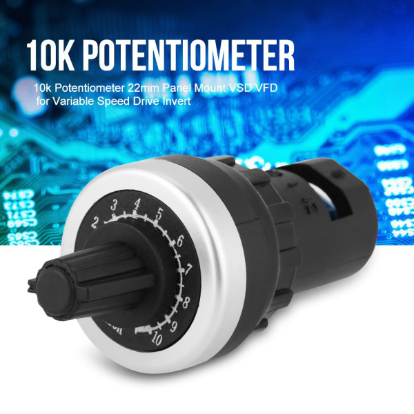 5K Potentiometer Linjär 10K Industriell 10K Potentiometer Panelmonterad Vsd Vfd Kapacitans Resistansmätare för Variabel hastighet Drive Invert