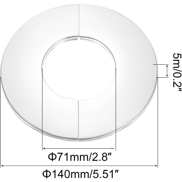 4Stk pinnformad fläns 304 rostfritt stål rund vapenplåt för 70 mm diameter rörledning