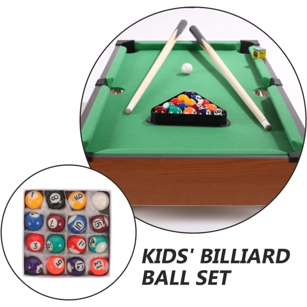 1 set Biljardbollar Set Mini biljardbollar Amerikansk stil Hartsbollar Små poolköbollar Biljardbordstillbehör för biljardbord 25mm