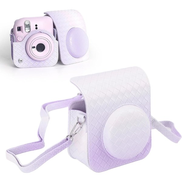 Instant Camera Case, Portable Case Instant Camera Bag PU Läder Regnsäker Mjuk Kamera Case med axelrem för Fujifilm Instax Mini