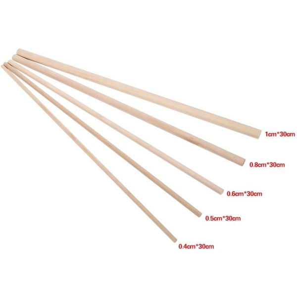 Träpinnar, pinnar för hantverk, 10 st 30 cm långa gör-det-själv konsthantverkspinnar Träpinnar Stångstänger Sweet Trees Träverktyg 5 storlekar (8MM*30CM)