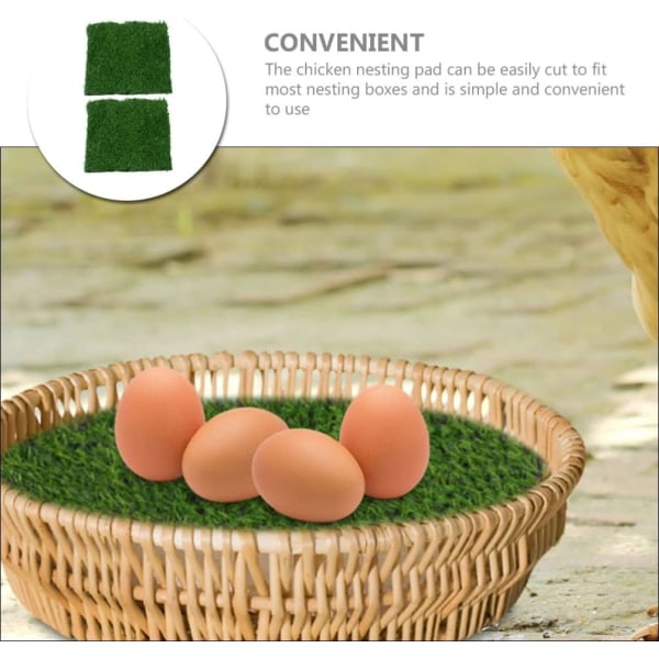 2 st Kyckling läggningsmatta Kyckling Gräsmatta Falsk Gräsmatta Trädgård Gräsmatta Falsk Gräsmatta Häckdynor för Chicken Coop Kyckling Sängkläder för Coop