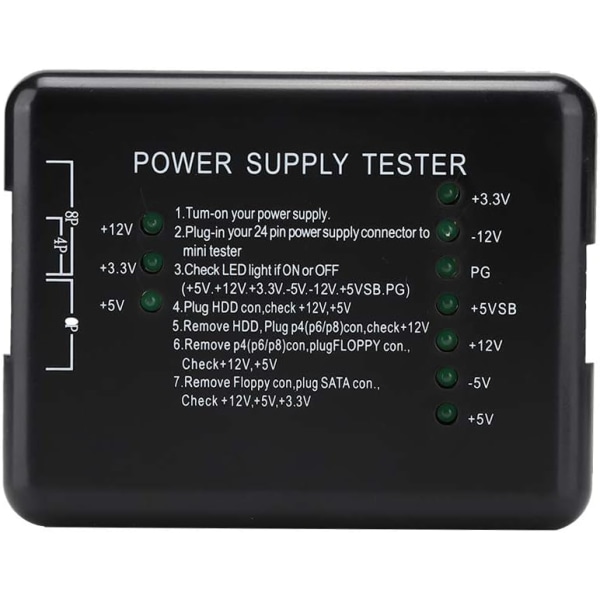Psu Tester Power Abs Svart Power Svart Abs Support Atx Med LED-indikatorlampa Cfor OMPuter Parts