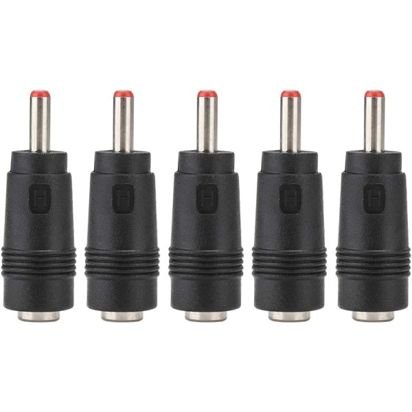 DC 2,1 till 1,35 plast, metall 5 st 5,5 X 2,1 hona till 3,5 x 1,35 mm hane DC-adapterkontakt Router Power DC Power Converter-kontakt