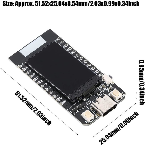 TDisplay ESP32 WiFi1,14 tums LCD-utvecklingskort med färgskärm Batteridriven krets interagerar med programvara som bearbetning Max MSP