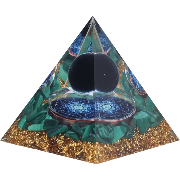 Orgonite Pyramid, Orgone Pyramid Healing Crystal Gemstone for Luck Wealth Meditation
