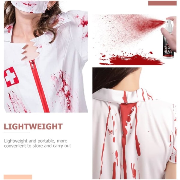 2st Fake Blood Spray Vampyrkläder Vampyrkostym Halloween Kostymer Skrämmande blodtrickleksaker Realistiska blodspraysimulerade blodspray