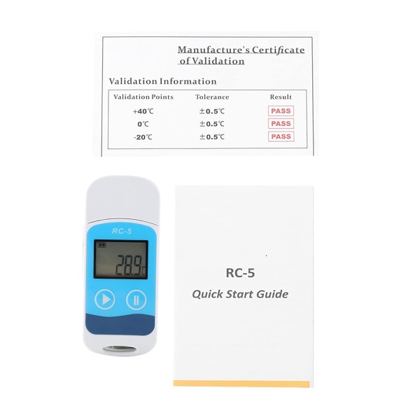 Bärbar RC-5 Temperatur Data Logger Mini Recorder LCD Display 32000 Points Intern Sensor