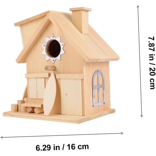 3st Träfågelhus Fågelhus Kit Dekorativa fågelhus i huset Fågelmatare Fågelhängande hydda Para De Mujer Interiör Fågelbur