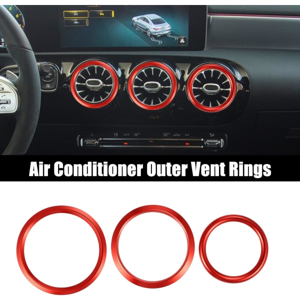 7Stk luftkonditioneringssystem? U? Eie ventilationsringar till Mercedes Benz W177 röd