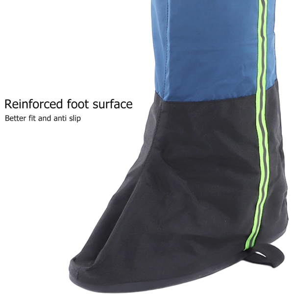 Gaiter Overshoes, Elastiskt bälte Overshoes Damask Blå Halkfri vattentät bärbar reflekterande remsa för klättring för män