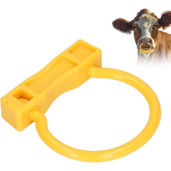 Bull Nose Ring, Yellow Cattle Nose Ring 4st för Farm (M)