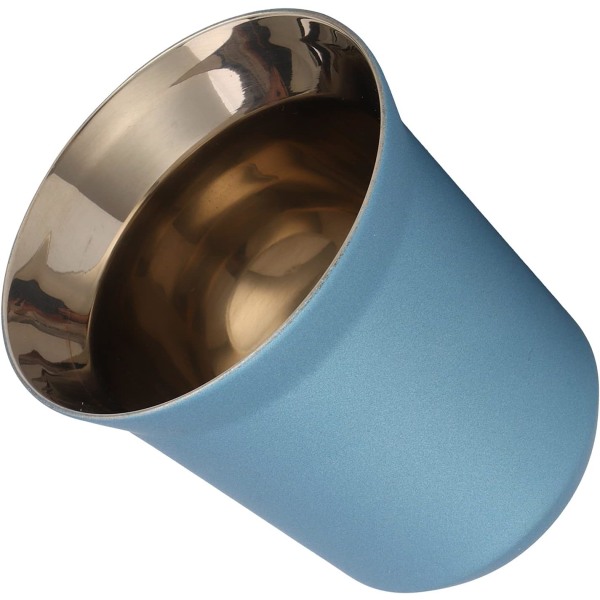 Kaffekopp med dubbel vägg, kaffekopp i rostfritt stål isolerad kapselkopp Bärbar temugg för hemkafé (Jazzblå)
