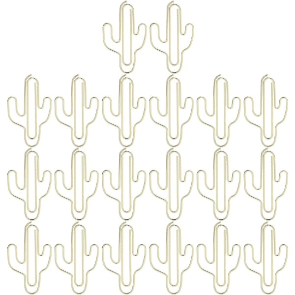 Skollager 20st Pappersklippande Söt kaktusformad nål Skolkontorsmaterial Guld Bokomslag Boktillbehör