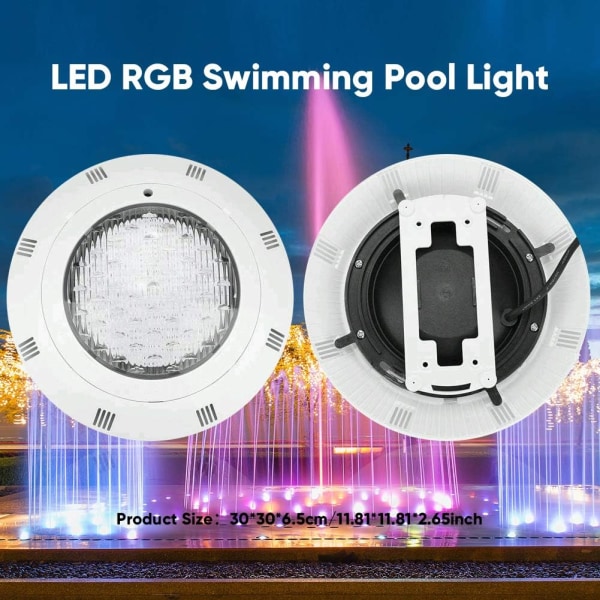 Dammljus Fjärrkontroll Dränkbar lampa, IP68 undervattensakvariumspotlight Flerfärgad dekoration Landskapslampa för poolfisk