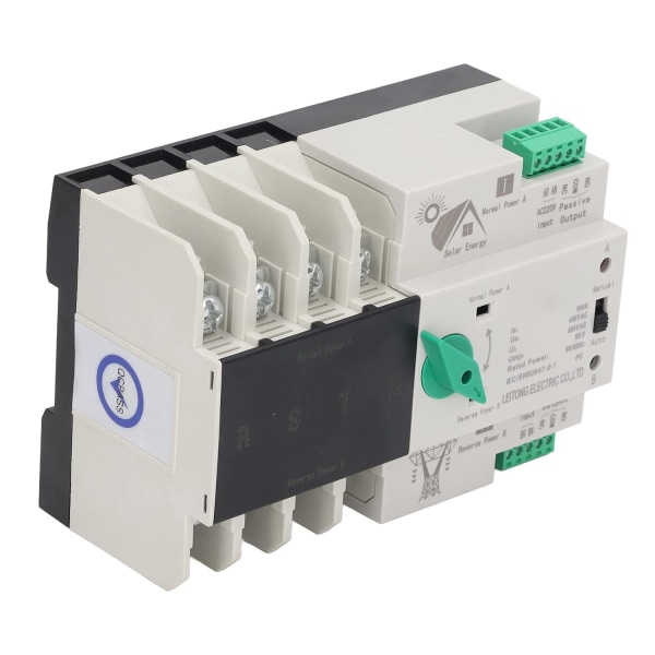 Dual Power Automatic Transfer Switch, 4P Power Switch Controller Säker Millisecond Switching utan avbrott för RV (100A)