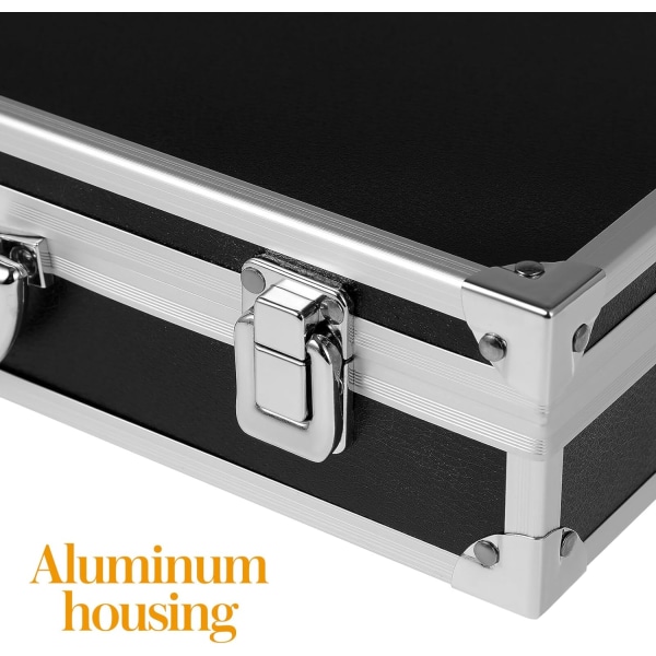 14 tums verktygslåda i aluminiumlegering Bärbar case med skum för elektronik, testinstrument, kameror, verktygsdelar och