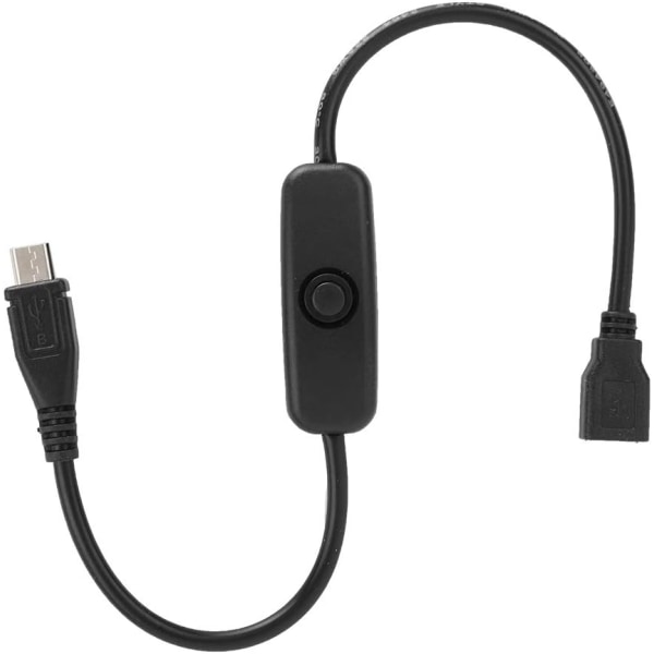 Micro USB On Off Power Raspberry Pi 400 Power Micro USB Hona till Hane-förlängningskabel med 501-knappsbrytare för Raspberry