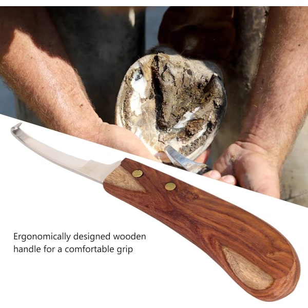 Klokniv för boskap, ergonomiskt högeffektivt träskaft Klokniv i stål Böjt blad spetsigt för gård (#1)