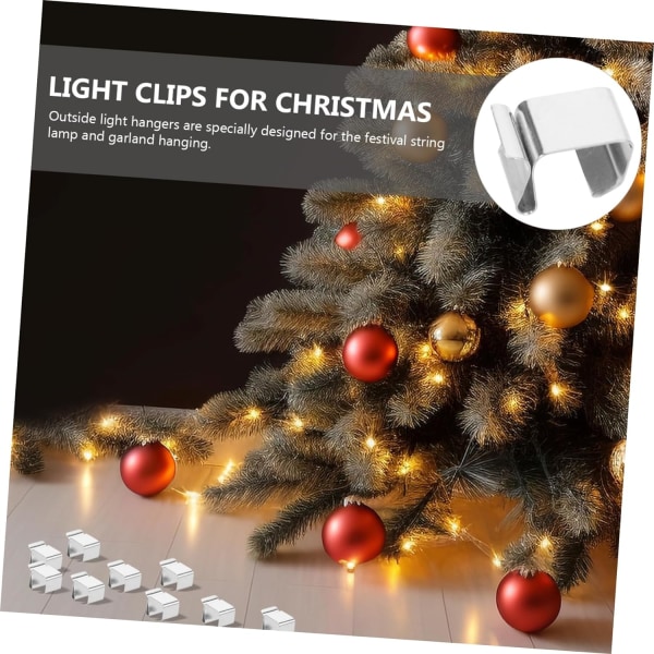 50st Christmas Outdoor Light Clips Rännan Hängkrokar Rännan Light Hangers Christmas Party Lights Clips Lights Outdoor Small Clips för