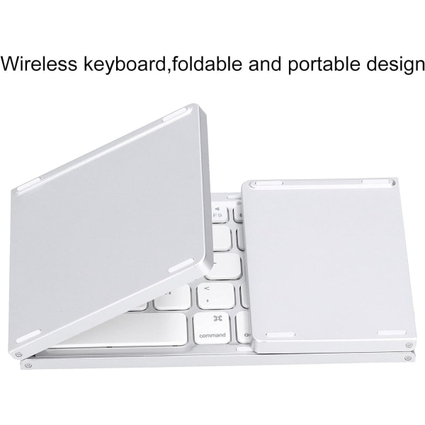 Vikbart Bluetooth tangentbord Trådlöst tangentbord Abs Bluetooth -tangentbord Bärbart hopfällbart Dualmode Bluetooth 3.0 Uppladdningsbart greppbräda med pekplatta