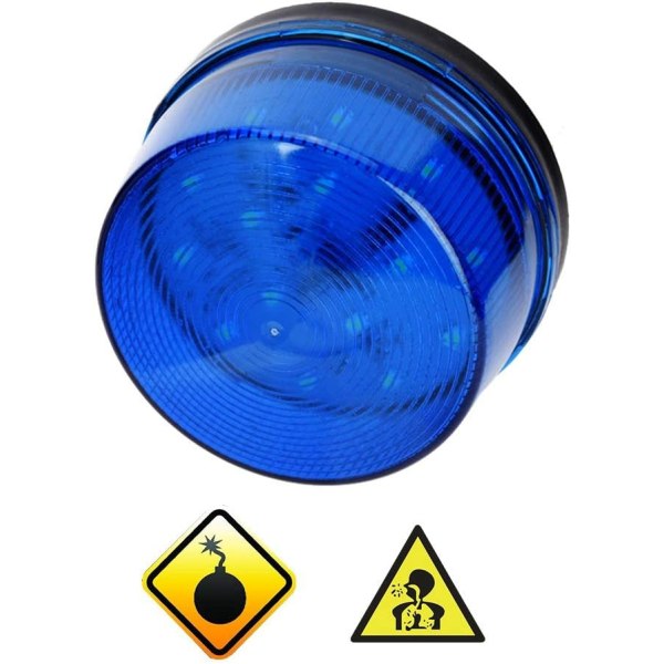 Blixtljus som blinkar blått LED-larm 12V blått LED-lysdiodsljus Nödlarm Kommersiell belysning Varningssignal Blinkande ljus utan ljud