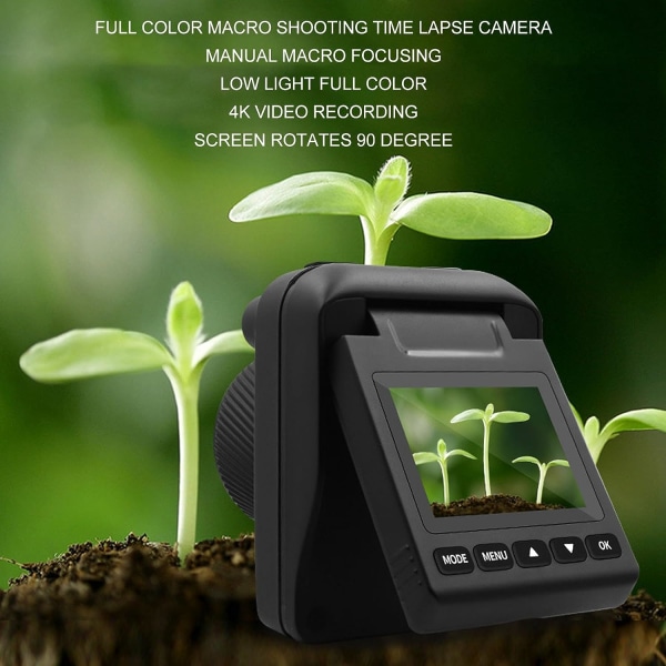 HD Time Lapse-kamera 4K 32MP Time Lapse-kamera utomhuskonstruktion Fullfärg Timelapse-kamera med 2,0 tum LCD-skärm Makrofotografering IP66 Vattentät