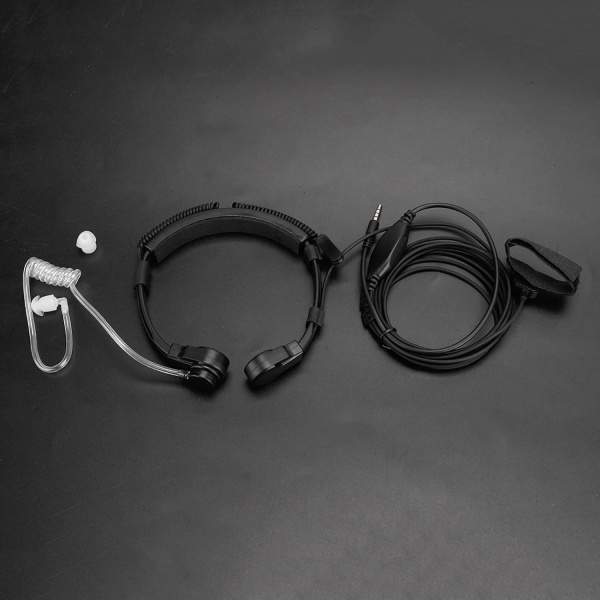 Throat Mic Headset Ptt Mic Earphone Abs Black 3,5 Mm Throat Mic Mikrofon Hörlurar Ptt Conduit Forphone