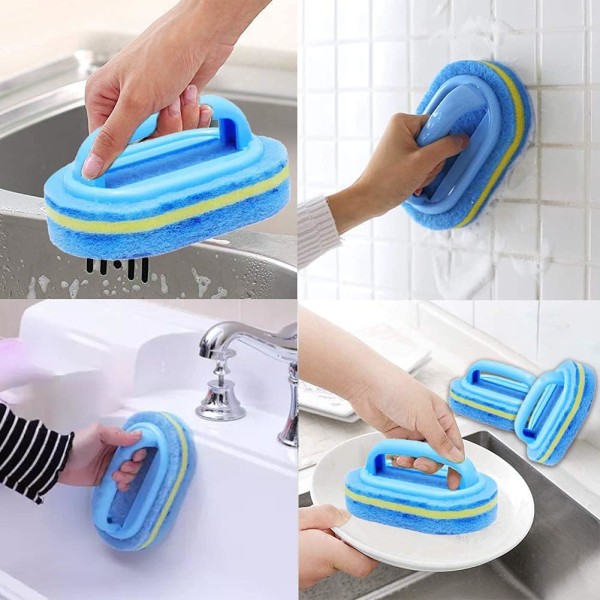 2-pack badrengöringsborste badkarsborste rengöringssvamp för badkar kakel badrum kök