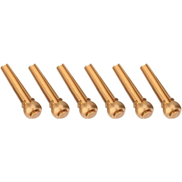 Brass Bridge Pins Gitarr Bridge Pins Mässing 6st Setle Brass Guitar Bridge Pins för folkgitarrer Ersättningsdelar (svart) (guld)