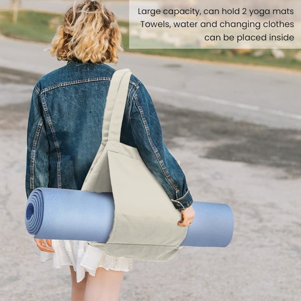 Yoga Carryall Bag, multifunktionell tygväska med stor kapacitet med innerficka med dragkedja för utomhussporter (beige)