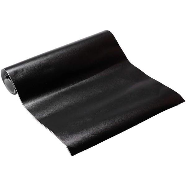 Leather Look Wrap Bilinredningsdekal Svart Läder Grain bil Interiördekor Dekor Möbel Gör-det-självfilm Wrap Black 30 * 200Cm