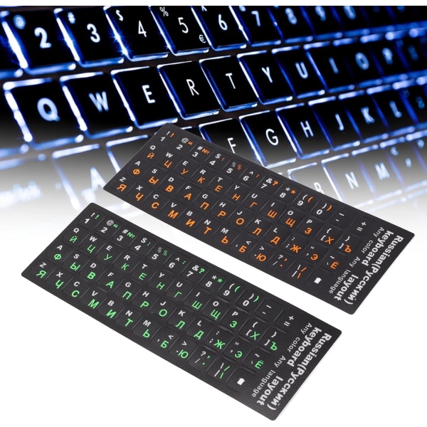 Ryska tangentbordsklistermärken Ryska tangentbordsklistermärken Laptop Pvc 2st ryska tangentbordsklistermärken Unik beläggning Vattentät Dammtät ryska alfabetet