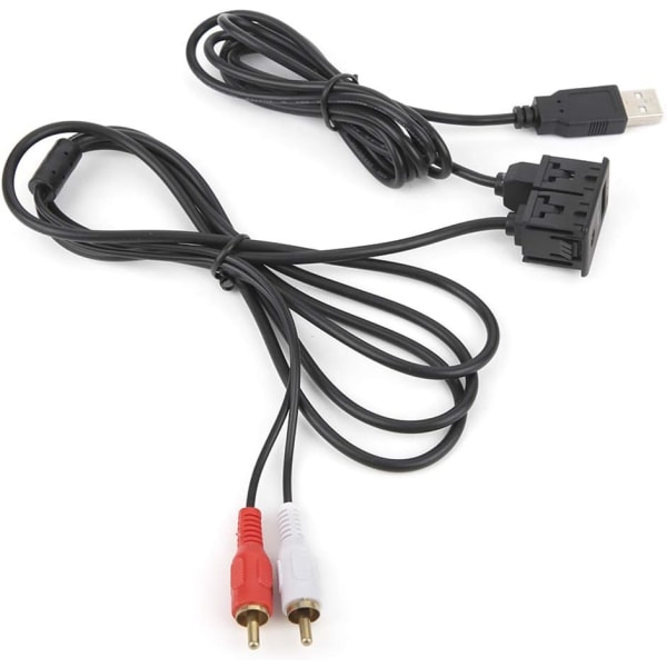 AUX-kabel, 3,5 mm 3,3 fot förlängningskabel USB AUX stereo hona till 2 RCA hane-kabel för bilbåtsmotorcykel