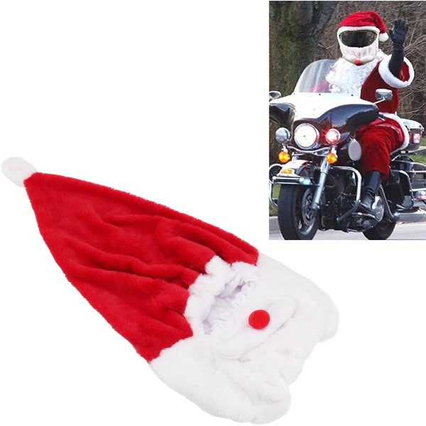 Tomte motorcykel hjälm cover, jul hjälm cover plysch repsäker motorcykel hjälm hatt för underhållning dekoration