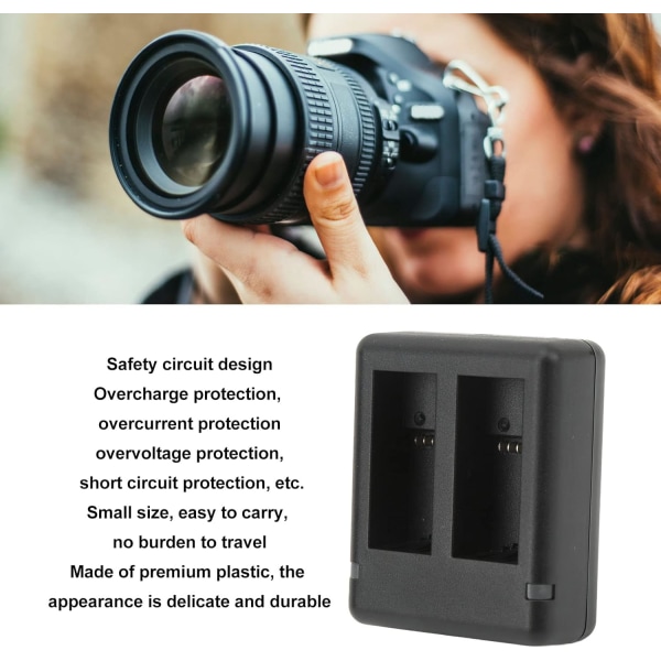 Actionkameror och tillbehör Kamera Batteriladdare Dual Port Light Indicator Typ C USB -ingång Bärbar kamera Batteriladdare 5V 2A For Hero 9 10