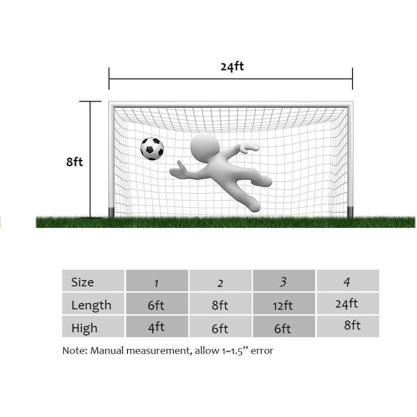 Fotbollsnät i full storlek, hårt och hållbart hopfällbart sportersättningsnät för fotbollsmål (endast nät ingår) (24X8 fot)