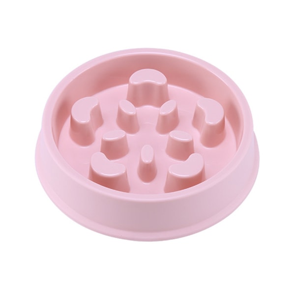 Långsam matare för hundar, långsam matare hundskål, långsam matare skål för små medelstora hundar och husdjur, halkfri hundskål (rosa)