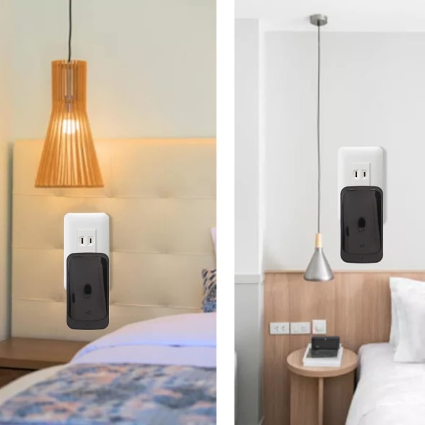 Dörrklockssats, IP44 Vattentät Snygg LED-ljus Trådlös dörrklocka för hem 433,92MHz Touch-knapp för Home Apartment Shop Hotel (UK-kontakt)