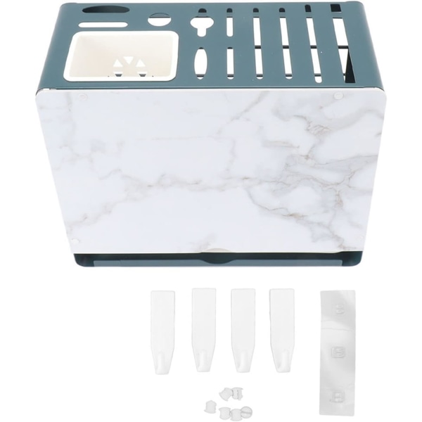 7,3x11,0x9,1tum knivhållare Multifunktionella knivblock med vit platta skärbräda Grytlockshållare för bänkskiva Kök