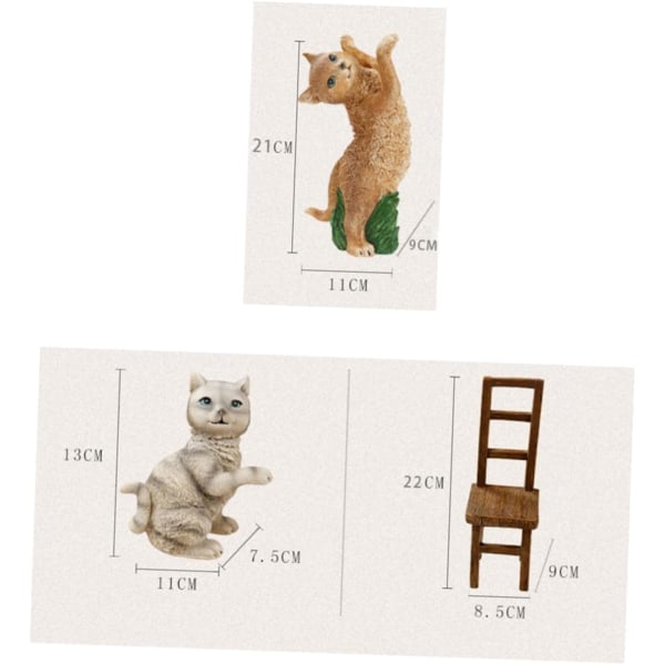 dekorera tillbehör heminredning liten katt figurer söt kattunge dekorationer hushållsdocka smak hantverk staty prydnader mini katt
