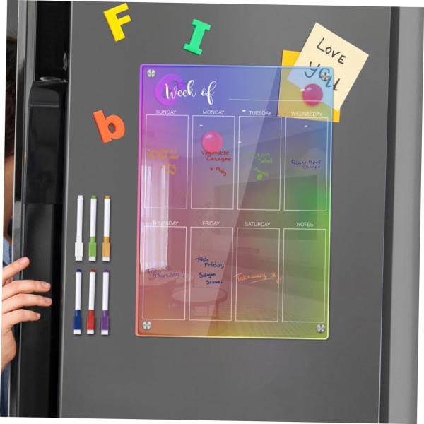 1 set White Boards Clear Magnetic Dry Erase Board för kylskåp Clear Board för vägg Daglig planeringstavla Planer Board för kylskåp