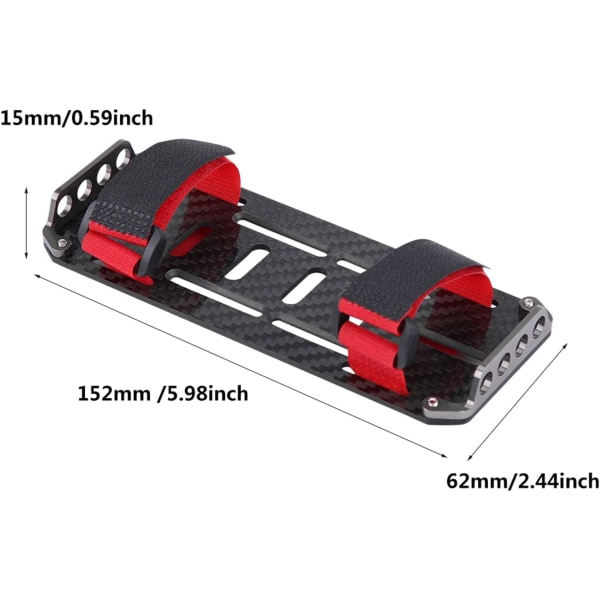 Rc batteribricka, kolfiberbatteri monteringsplatta för Hsp Redcat Axial Scx1 1:10 Crawler Rc bil