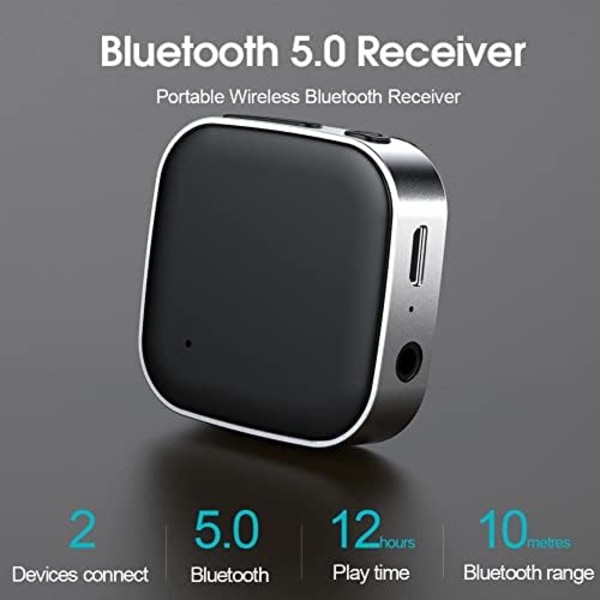 Bluetooth-billadapter aux trådlös stereo musikanpassare för automatisk tv-huvudhögtalare handsfree-position ger? Usch-undertryckning svart