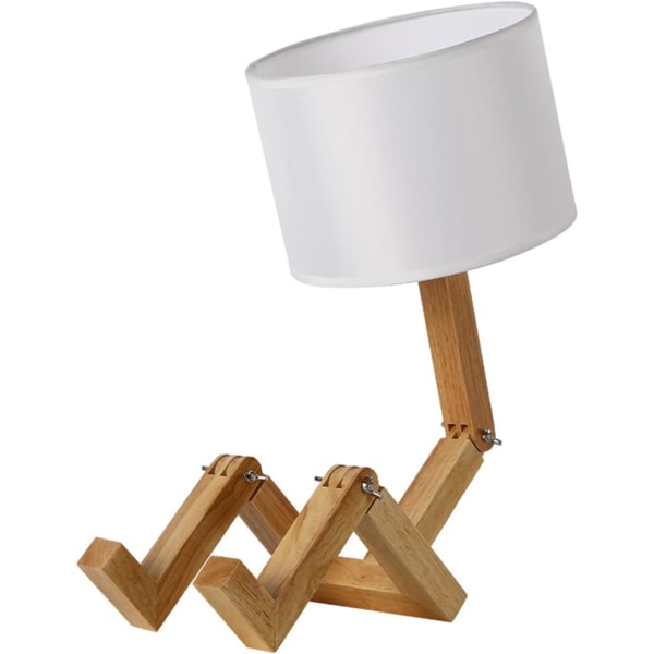 Sänglampa Flexibel trä Cylindrisk Nattduksbord Lampa för sovrum Vardagsrum Kontor Modern sänglampa (12W trefärgad glödlampa)