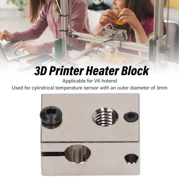 3D-skrivare värmeblock, praktisk mässing standard slitstyrka skrivare Hotend värmeblock för utskrift (nickelpläterad mässing)