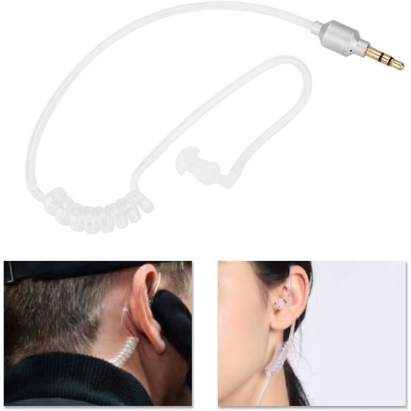Hörlurar Hörlurar Plast Pvc Silver Mobiltelefon Monaural Hörsnäcka Air Tube Stereo hörlurar mot strålning i örat
